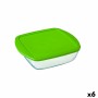 Fiambrera Cuadrada con Tapa Pyrex Cook & Store Verde 25 x 22 x 7 cm 2,2 L Silicona Vidrio (5 Unidades)