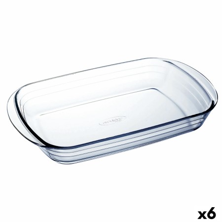 Fuente para Horno Ô Cuisine Rectangular 40,3 x 26,3 x 7,3 cm Transparente Vidrio (6 Unidades)