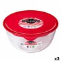 Panier-repas rond avec couvercle Ô Cuisine Prep & Store Rouge 2 L 22 x 22 x 11 cm verre (3 Unités)