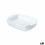 Plat de Four Pyrex Signature Rectangulaire 36 x 23 x 7 cm Céramique Blanc (6 Unités)