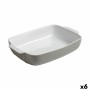 Plat de Four Pyrex Signature Rectangulaire 36 x 23 x 8 cm Céramique Blanc (6 Unités)