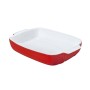 Plat de Four Pyrex Signature Rectangulaire Rouge 29 x 19 x 7 cm Céramique Blanc (6 Unités)