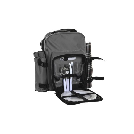 Set de pique-nique DKD Home Decor 28,5 x 20 x 39 cm Polyester Gris foncé