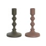 Candelabro DKD Home Decor 9 x 9 x 15,5 cm Rosa Aluminio Verde (2 Unidades)