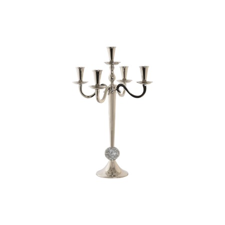 Candelabro DKD Home Decor Plateado Aluminio Acrílico Cromado 30 x 30 x 47 cm