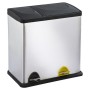 Cubo de Basura para Reciclaje Kitchen Move 2 Compartimentos Acero Inoxidable 24 L 12 L