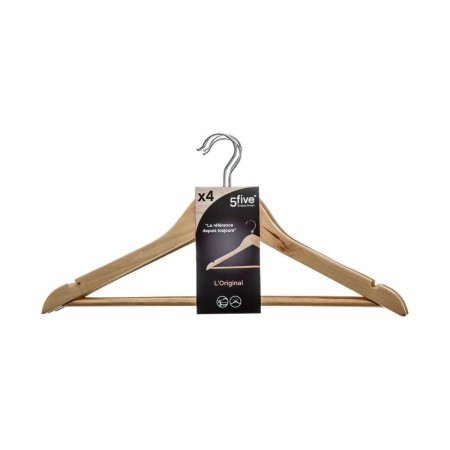 Juego de Perchas 5five 44 x 23 cm Natural Madera 4 Unidades