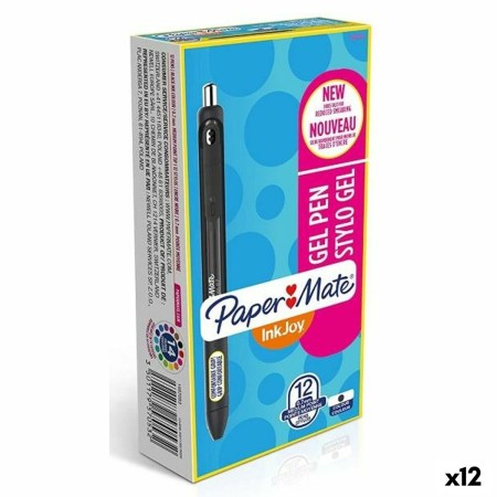 Bolígrafo de gel Paper Mate Inkjoy 12 Piezas Negro (12 Unidades)