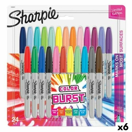 Set de Rotuladores Sharpie Burst Multicolor 24 Piezas 1 mm (6 Unidades)