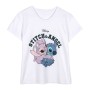 T-shirt à manches courtes femme Stitch Blanc