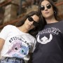 Camiseta de Manga Corta Mujer Stitch Blanco