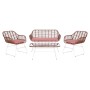 Conjunto de Mesa con 3 Sillones DKD Home Decor 124 x 74 x 84 cm Metal ratán sintético