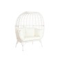 Sillón de jardín DKD Home Decor 130 x 68 x 146 cm ratán sintético Acero Blanco