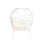 Sillón de jardín DKD Home Decor 130 x 68 x 146 cm ratán sintético Acero Blanco