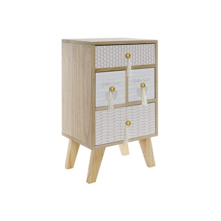 Mesita de Noche DKD Home Decor Natural Dorado Madera de Paulonia 35 x 26 x 61 cm