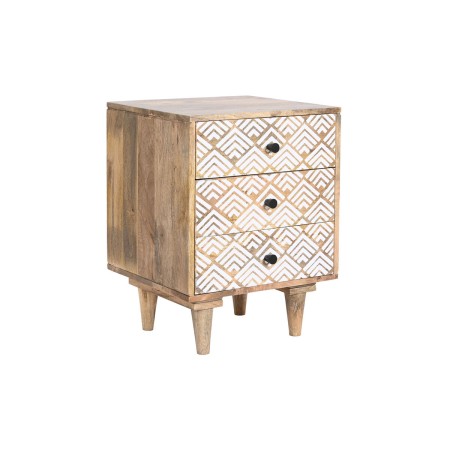 Table de Nuit DKD Home Decor Naturel Blanc Bois de manguier 45 x 40 x 60 cm