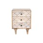 Mesita de Noche DKD Home Decor Natural Blanco Madera de mango 45 x 40 x 60 cm