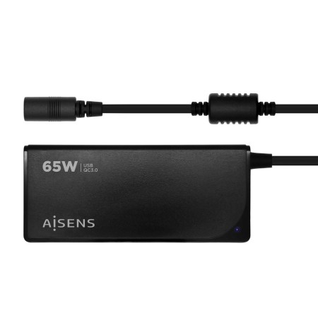 Adaptador de Corriente Aisens Cargador 65 W Automatico Universal Multitension Para Portatil Con 9 Conectores + USB-A QC.3.0