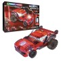 Véhicules de Chantier Laser Pegs Red Vehicle - 4 in 1 + 8 Ans Lumière LED 185 Pièces