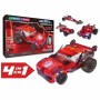 Véhicules de Chantier Laser Pegs Red Vehicle - 4 in 1 + 8 Ans Lumière LED 185 Pièces