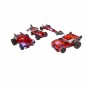 Véhicules de Chantier Laser Pegs Red Vehicle - 4 in 1 + 8 Ans Lumière LED 185 Pièces