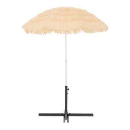 Parasol Hawaii Ø 160 x 180 cm Naturel Beige Polyester Acier