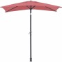 Parasol Rectangulaire 140 x 210 x 245 cm Rouge Polyester Aluminium