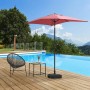 Parasol Rectangulaire 140 x 210 x 245 cm Rouge Polyester Aluminium