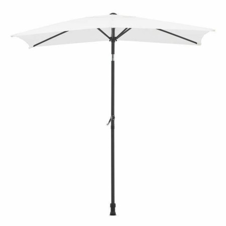 Parasol Rectangulaire 140 x 210 x 245 cm Polyester Aluminium Blanc