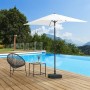 Parasol Rectangulaire 140 x 210 x 245 cm Polyester Aluminium Blanc