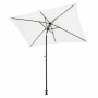 Parasol Rectangulaire 140 x 210 x 245 cm Polyester Aluminium Blanc