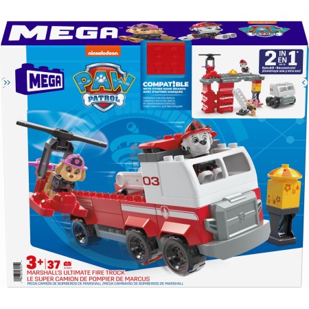 Playset Megablocks Paw Patrol Camion de Pompiers + 3 ans 37 Pièces