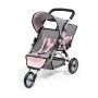 Carrito para Muñecas Reig Jogger Gris Rosa Ruedas x 3 Gemelar