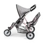 Carrito para Muñecas Reig Jogger Gris Rosa Ruedas x 3 Gemelar