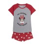 Pyjama D'Été Minnie Mouse Femme Rouge Gris