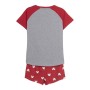 Pyjama D'Été Minnie Mouse Femme Rouge Gris