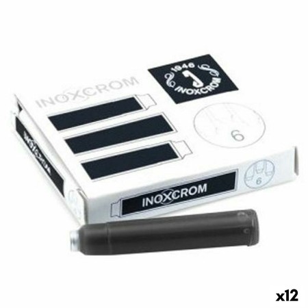 Recambio de tinta para pluma Inoxcrom Negro 6 Piezas (12 Unidades)