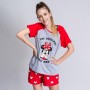 Pyjama D'Été Minnie Mouse Femme Rouge Gris