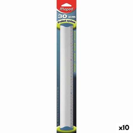 Regla Maped Gris Aluminio 30 cm (10 Unidades)