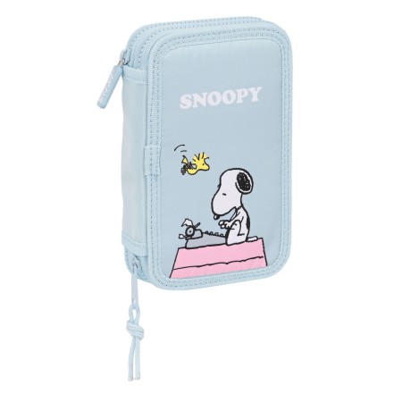 Trousse Scolaire avec Accessoires Snoopy Imagine Bleu (12.5 x 19.5 x 4 cm) (28 pcs)