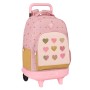 Mochila Escolar con Ruedas Glow Lab Hearts Rosa (33 x 45 x 22 cm)