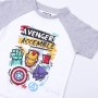 Pyjama D'Été The Avengers Gris Blanc
