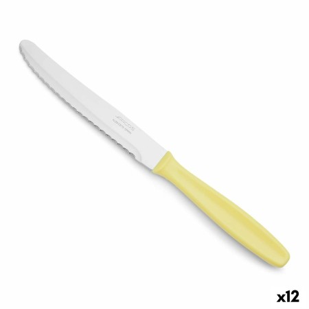 Cuchillo de Mesa Arcos Amarillo Acero Inoxidable Polipropileno (12 Unidades)