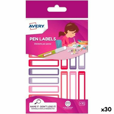 Etiquetas adhesivas Avery 50 x 10 mm Rosa Polietileno Violeta (30 unidades)