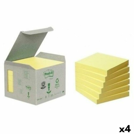 Set de Notas Adhesivas Post-it 76 x 76 mm Amarillo (4 Unidades)