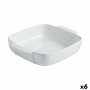 Plat de Four Pyrex Signature Carré 29 x 24 x 7 cm Céramique Blanc (6 Unités)