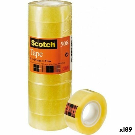 Set de Cintas Adhesivas Scotch 508 Transparente 19 mm x 33 m (189 Unidades)