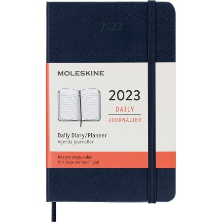 Agenda Moleskine 2023 9 x 14 cm Bleu foncé (Reconditionné B)