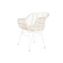 Ensemble Table + 2 Chaises DKD Home Decor 56 x 57,5 x 82 cm Verre Métal rotin synthétique Blanc