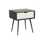 Table de Nuit DKD Home Decor 45 x 38 x 50 cm Noir Métal Blanc Bois de manguier Wengue